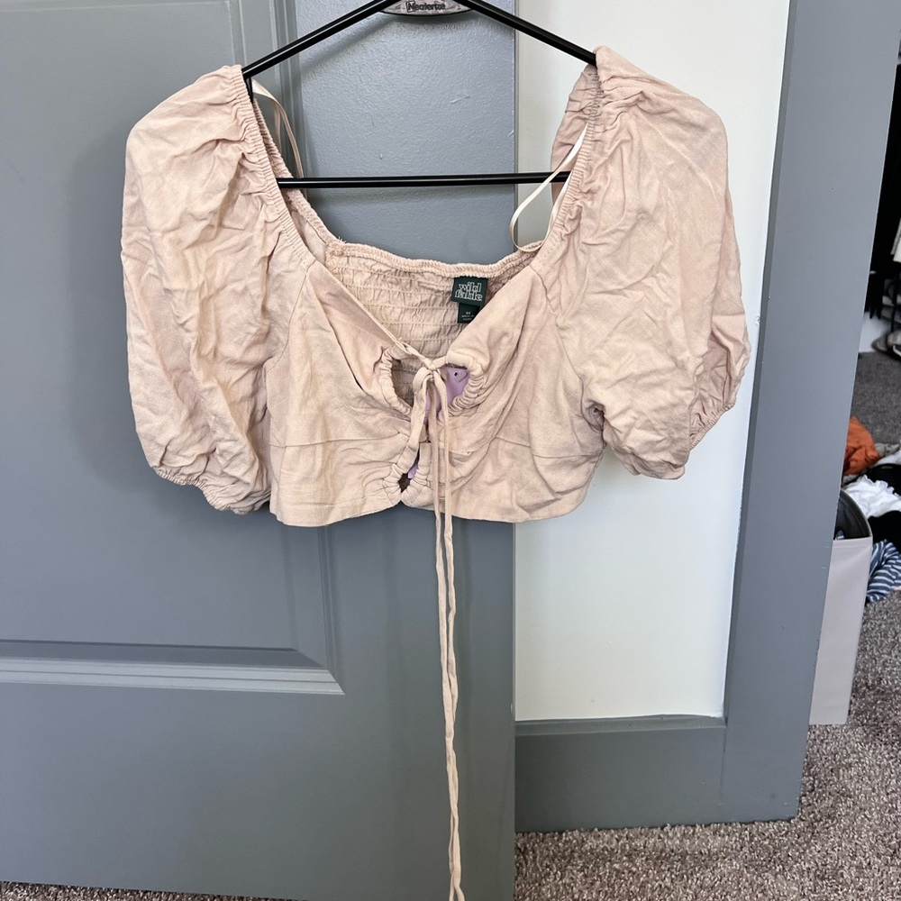 Women's Beige Crop Top